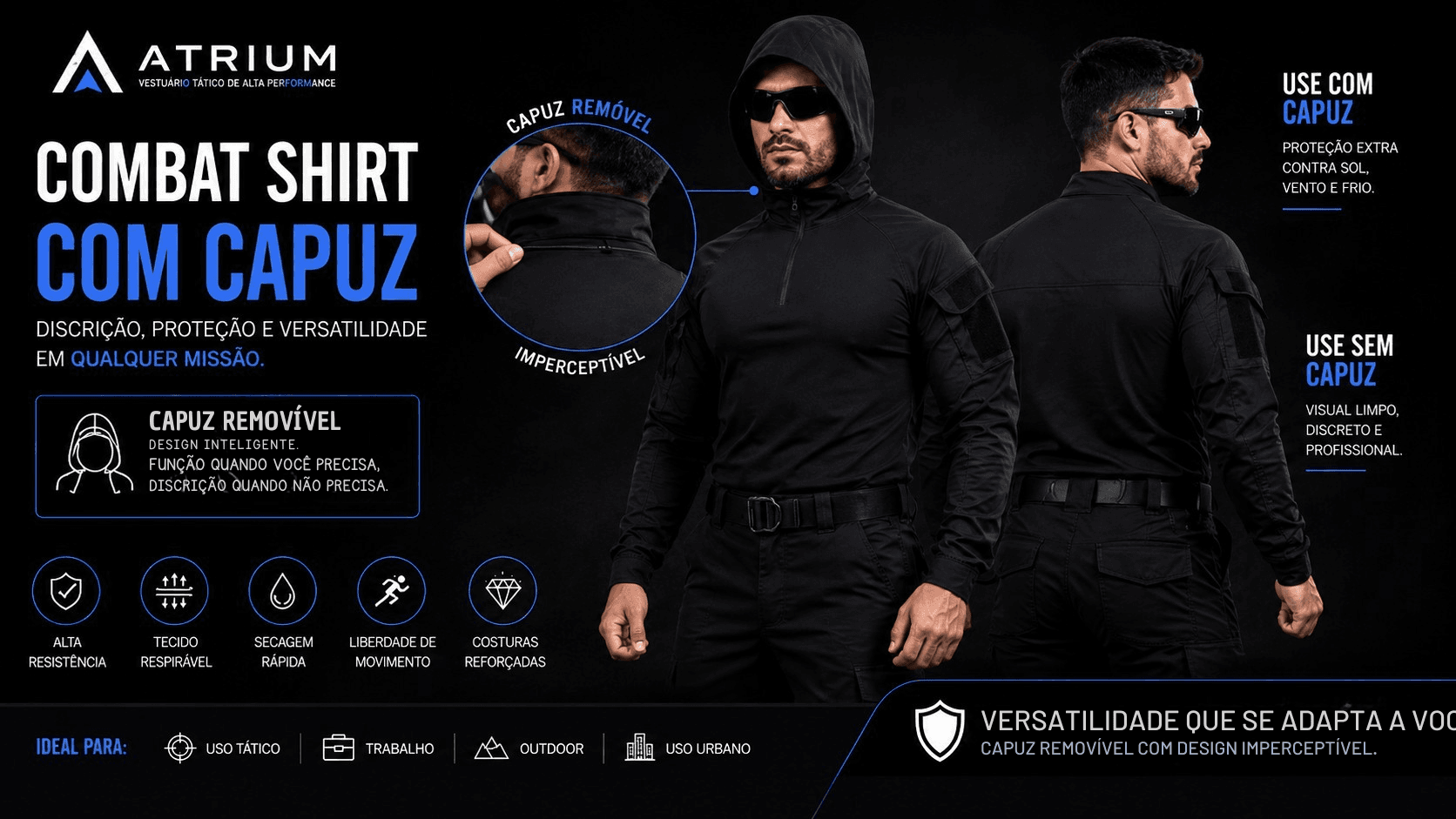 COMBAT SHIRT (com capuz)
